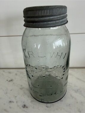 Vintage Crown Imperial Mason Jar Canada 8” H